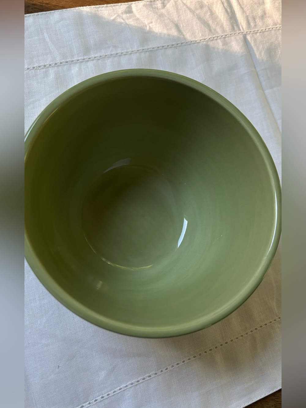 Pottery Barn Olive Green Ceramic Bowl 5” ‘Sausalito’